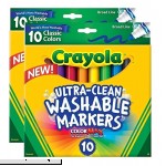 Crayola Ultraclean Broadline Classic Washable Markers 10 Count Pack of 2